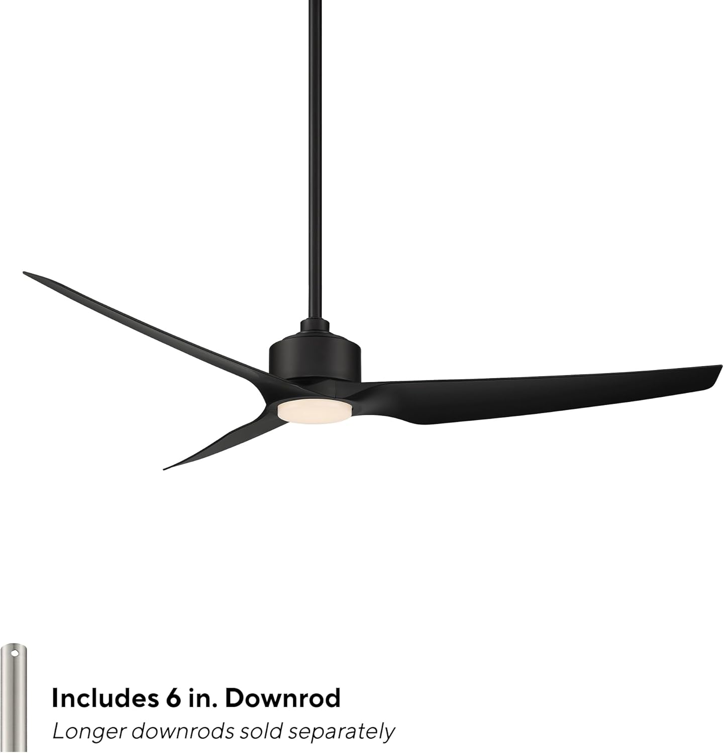 WAC F-056L-MB Stella 60" Outdoor Ceiling Fan with Lights and Remote Control, Matte Black