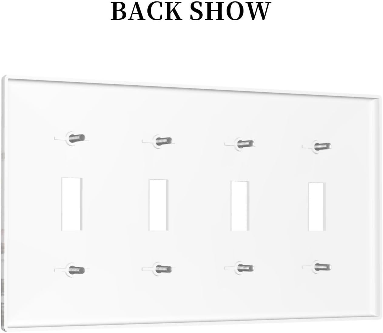 Boho Nursery Wildflower Flora Vintage Flower Light Switch Covers Quad Toggle Electrical Faceplate 4 Gang Wall Plate Decorative Switch Plates Cover for Bedroom Living Room Decor