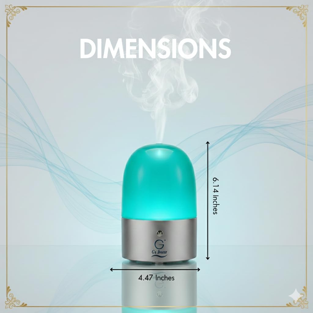 G’s Breeze Smart Diffuser with Refill – Bluetooth & Wi-Fi App Control, Gradient LED Lighting, Adjustable Scent Intensity, Low Noise, 24 Hour Schedule, Aromatherapy Diffuser for Home & Office - New Car