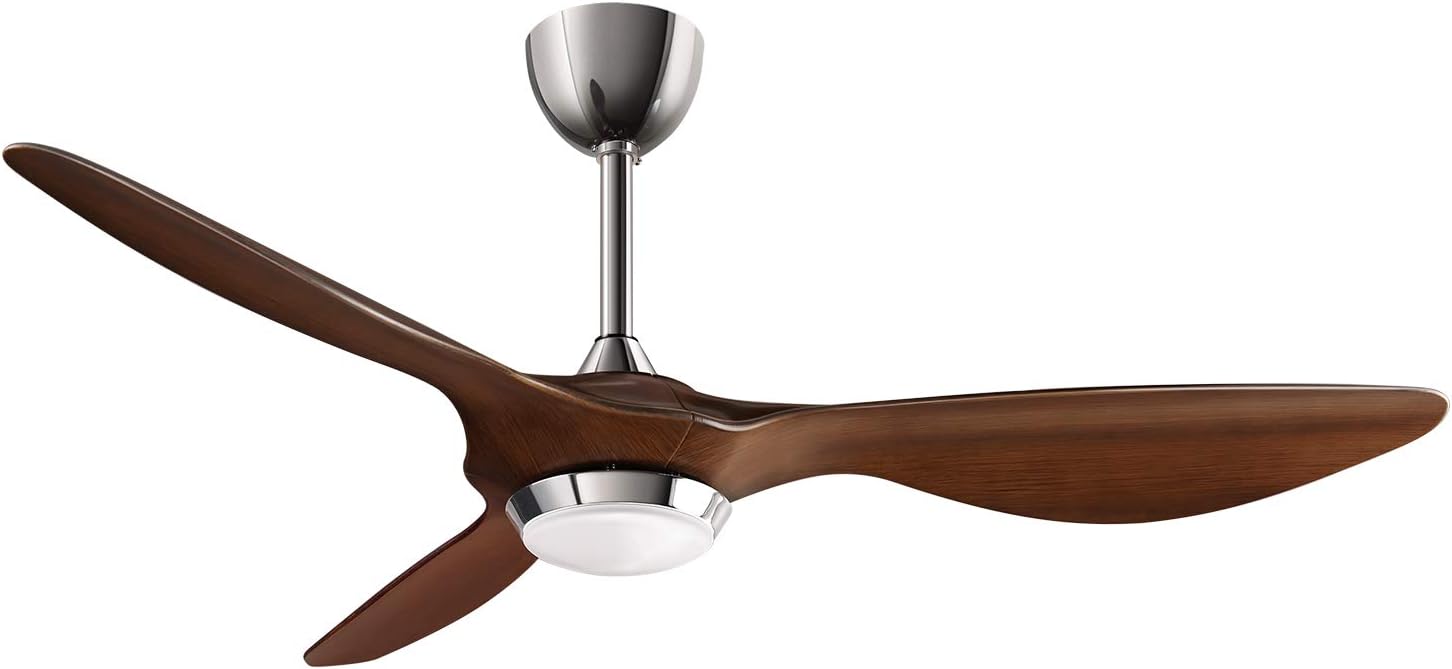 reiga 52 Inch ETL Listed High CFM Quiet DC Motor Smart Ceiling Fans with Lights Remote Control, Indoor 3 Blade Modern Ceiling Fan for Living Room Bedroom Farmhouse