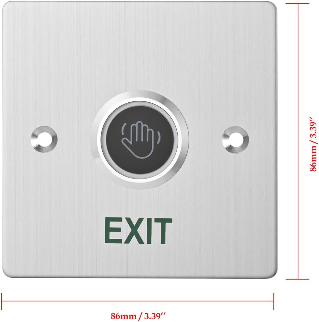 Infrared Sensor Exit Button IR Touchless Door Release 304 Stainless Steel IP67 Waterproof with LED Indicator for Access Control Systems