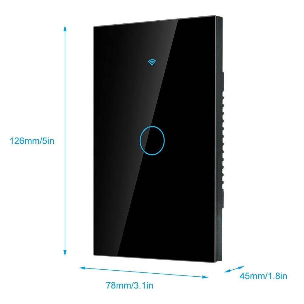1-Way Smart Switch Wall Light Control Touch (US Black)
