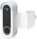 Anti-Theft Doorbell Mount Compatible with Arlo Video Doorbell 2K/HD (2nd Gen), Easy Installation, No-Drill Door Mount Cover Holder Accessories for Apartments Home Rentals, Not for Security Door(White)