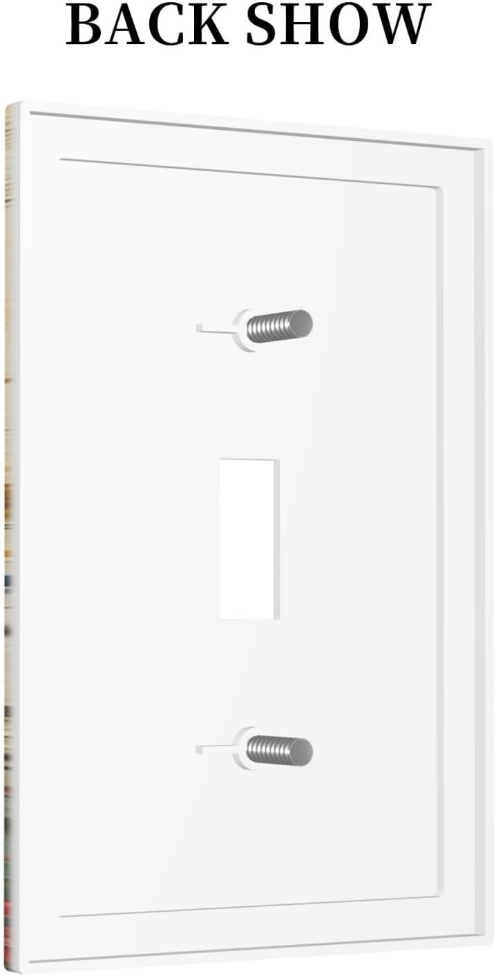 Decorative Light Switch Cover Plate Colorful Flowers Wildflowers Plants Orange Yellow Blue 1 Gang Single Toggle Wall Plate Electrical Outlet Covers Decorate Switch Plate Cover for Home Farmhouse Decor