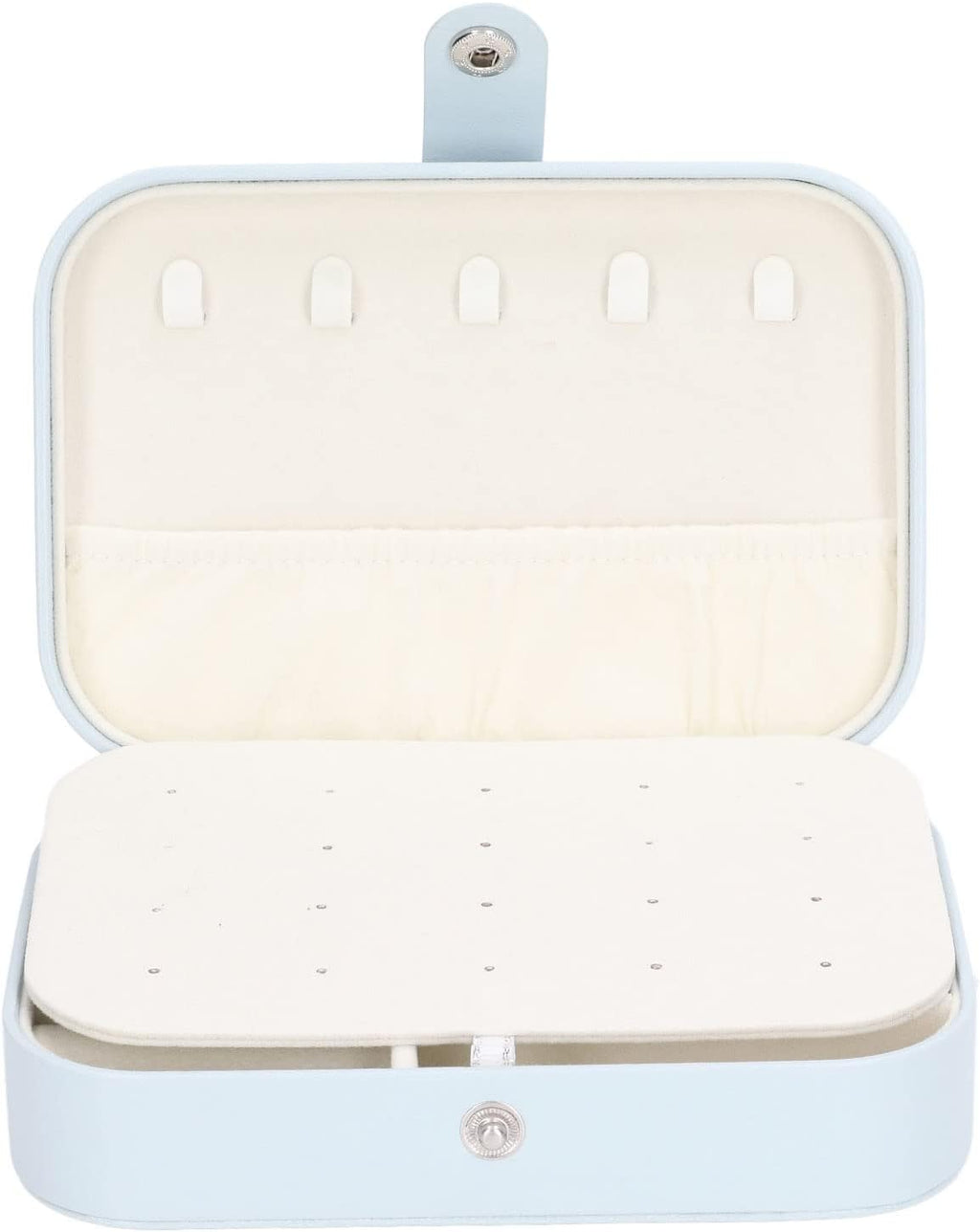 Jewelry Travel Case, Large Capacity Leather Jewelry Box, Multifunctional Travel Jewelry Organizer with 5 Necklace Hooks, 20 Earring Slots, 12 Ring Grooves, for Earrings Rings Brace