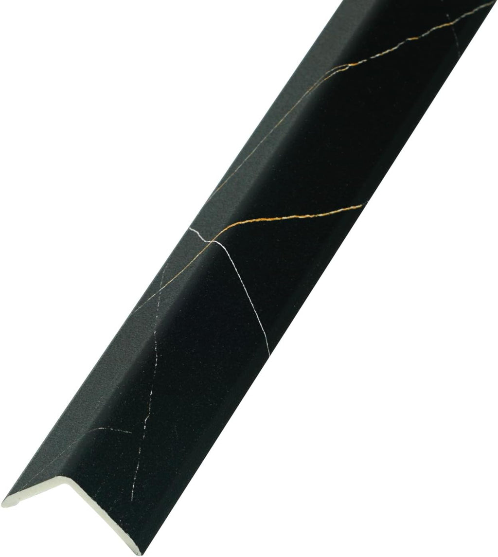 OUZUGIE 8-Pack 57 Inches, WPC Slat Wall Panel Trim,Corner Guard for High Grille (Black Marble)