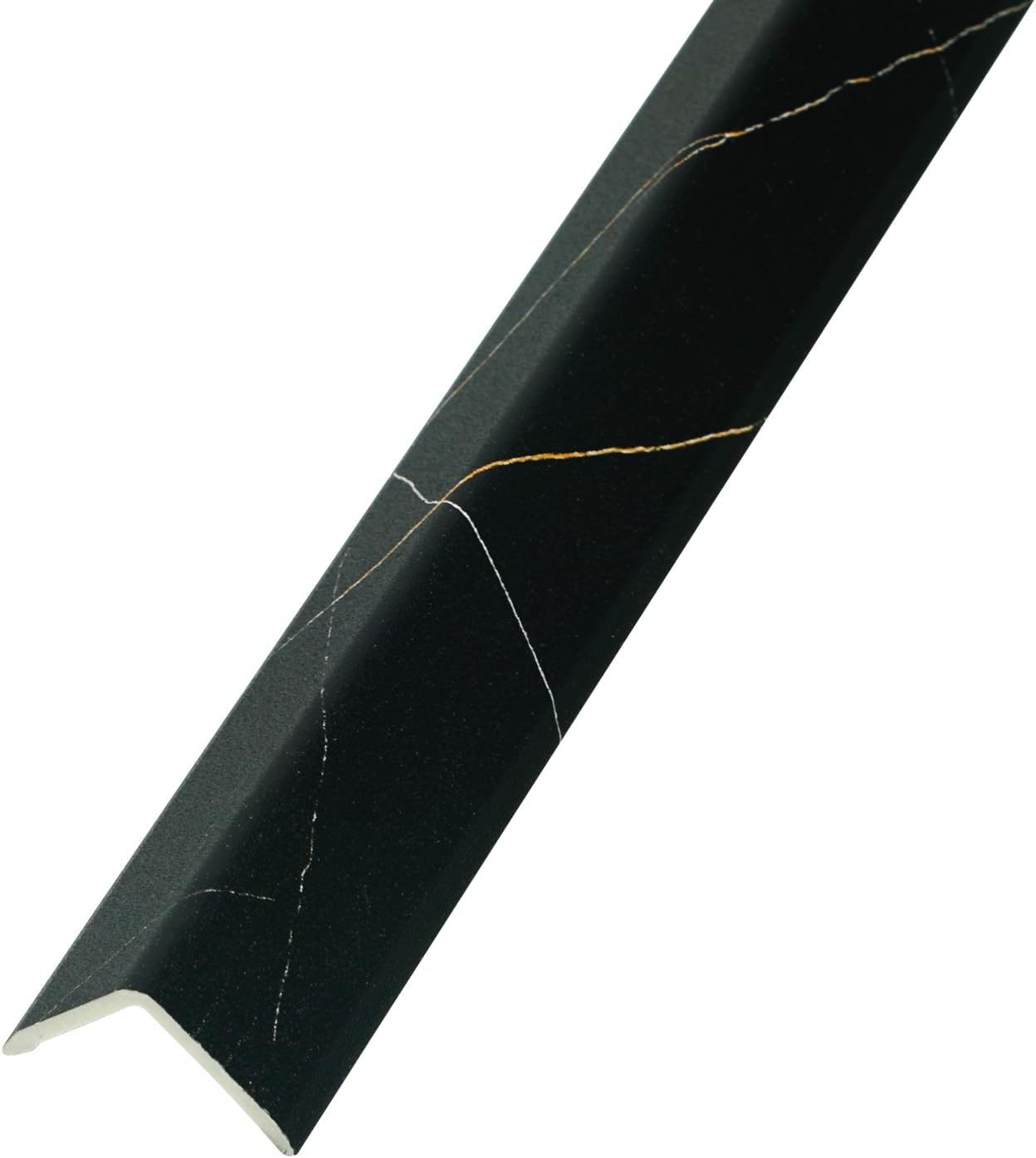 OUZUGIE 8-Pack 57 Inches, WPC Slat Wall Panel Trim,Corner Guard for High Grille (Black Marble)
