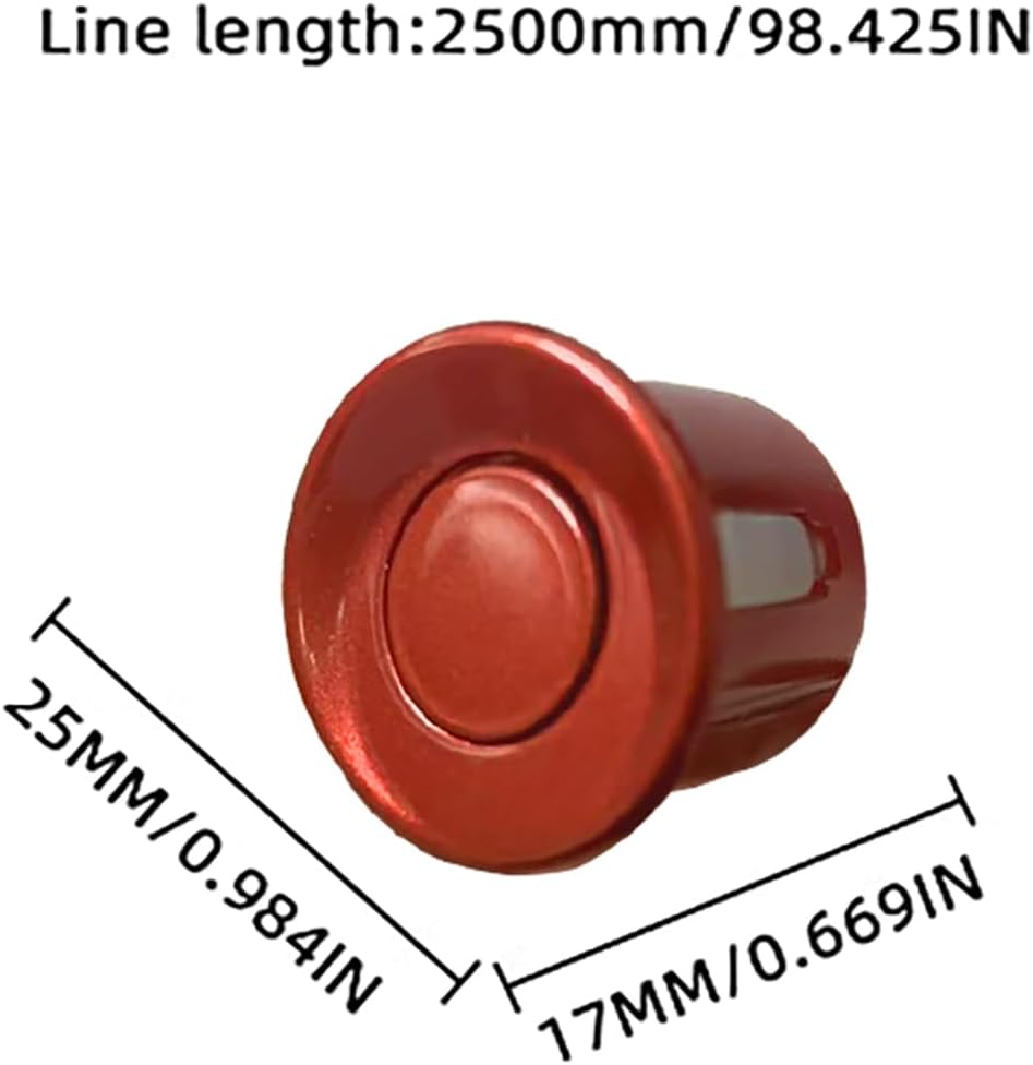 New Features Forward and Reverse Parking sensors, Option to Measure Distance in inches, bidirectional Display Option, and Customizable Digital Direction 18 Color Probes to Choose from(Red)