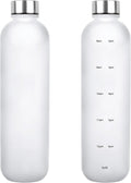 1L（33 oz） daily tracking schedule time hours reminder motivational day goals hydration capacity measured marker tracker plastic wide mouth measurements water bottle