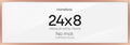 Homeforia 8x24 Panoramic Frame Rose Gold, High End Metal 8 x 24 Picture Frames without Mat, 24x8 Hanging Rose Gold Poster Frames for Wall, 8by24 Display Photo Frame, Tempered Glass, Wall Kit, Set of 1