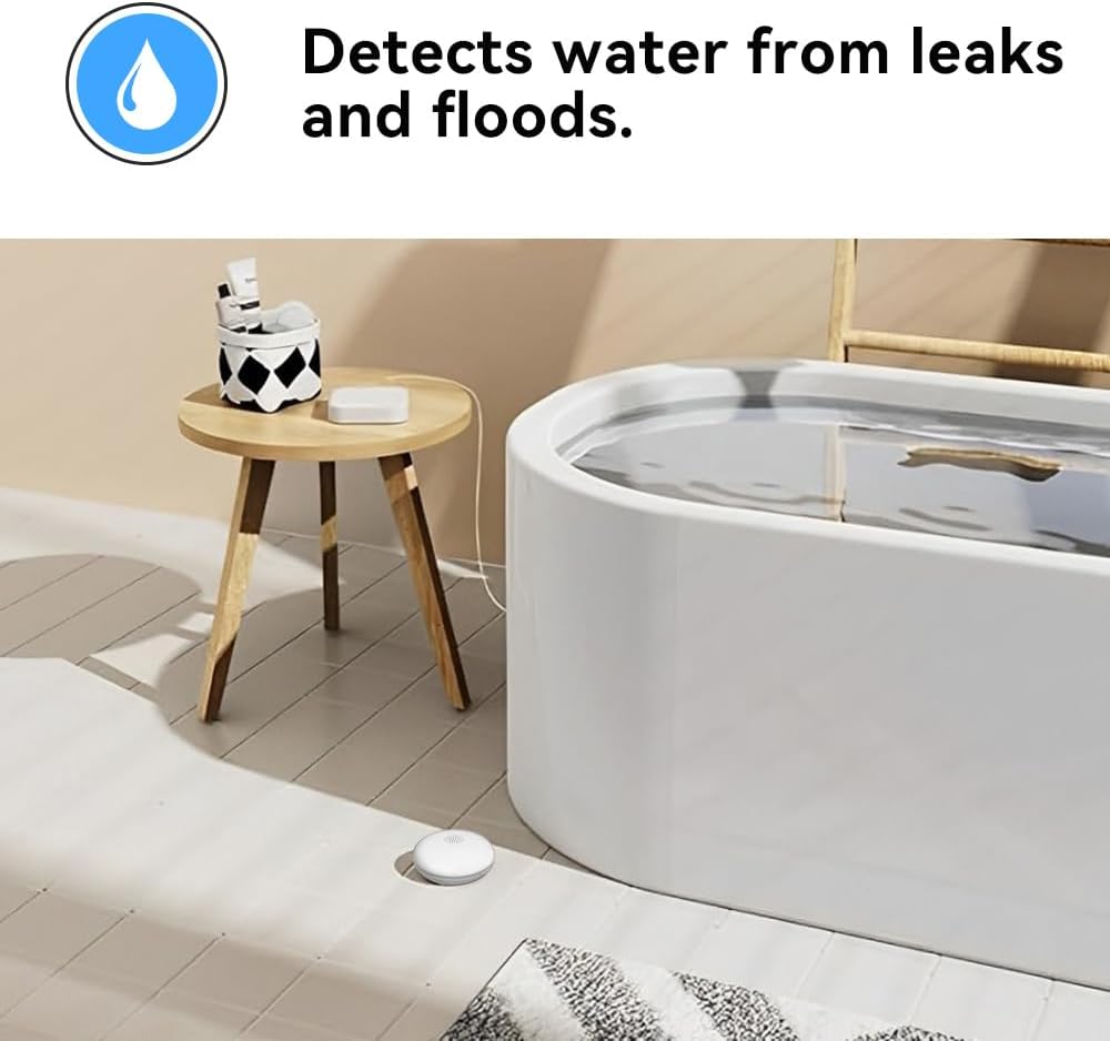 Heiman WiFi Water Leak Detectors for Home, Smart Water Sensor Alarm, 75 dB Water Flooding Alerts and App Remote Notifications, Leak and Drip Detectors, Basement, underground, Kitchen, Laundry (1 Pack)