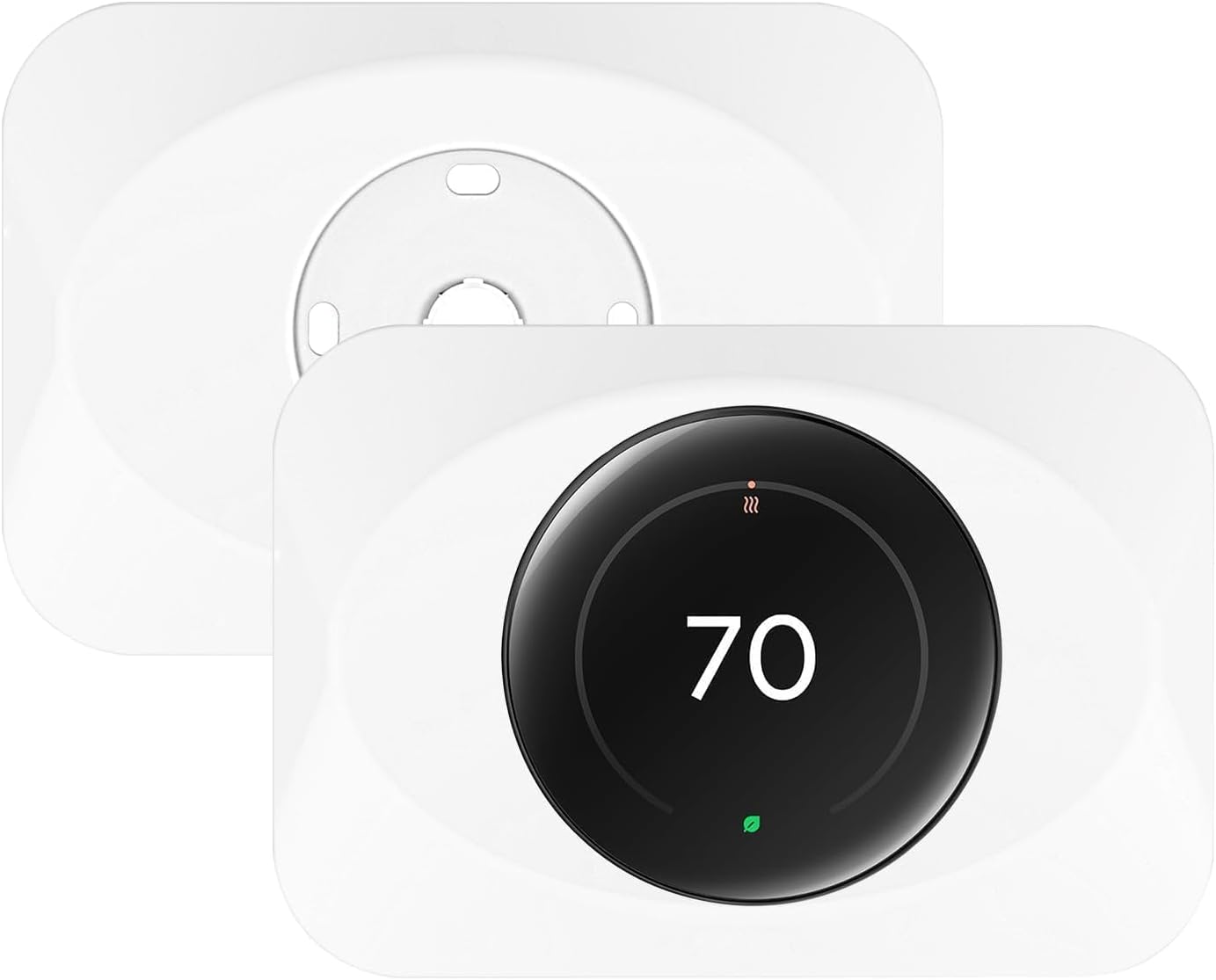 Nest Thermostat Wall Plate Cover Replacement Compatible with Google Nest Learning Thermostat (4th Gen), Practical Nest Learning Thermostat 4 Trim Kit, Snap fit Design (White, 2 Packs)