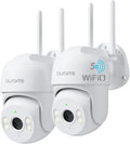 blurams 2K Security Camera Outdoor, Pan-Tilt Outdoor Camera Wired w/360° View, Motion Tracking, 2.4/5GHz WiFi 6, 2-Way Audio, Weatherproof, Free Person/Motion Detection, 24/7 Recording 2Pack