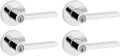 Kwikset Halifax Entry Door Handle with Lock and Key, Secure Keyed Reversible Lever Exterior, for Front Entrance and Bedrooms, Polished Chrome, 4 Pack, Pick Resistant SmartKey Rekey Security