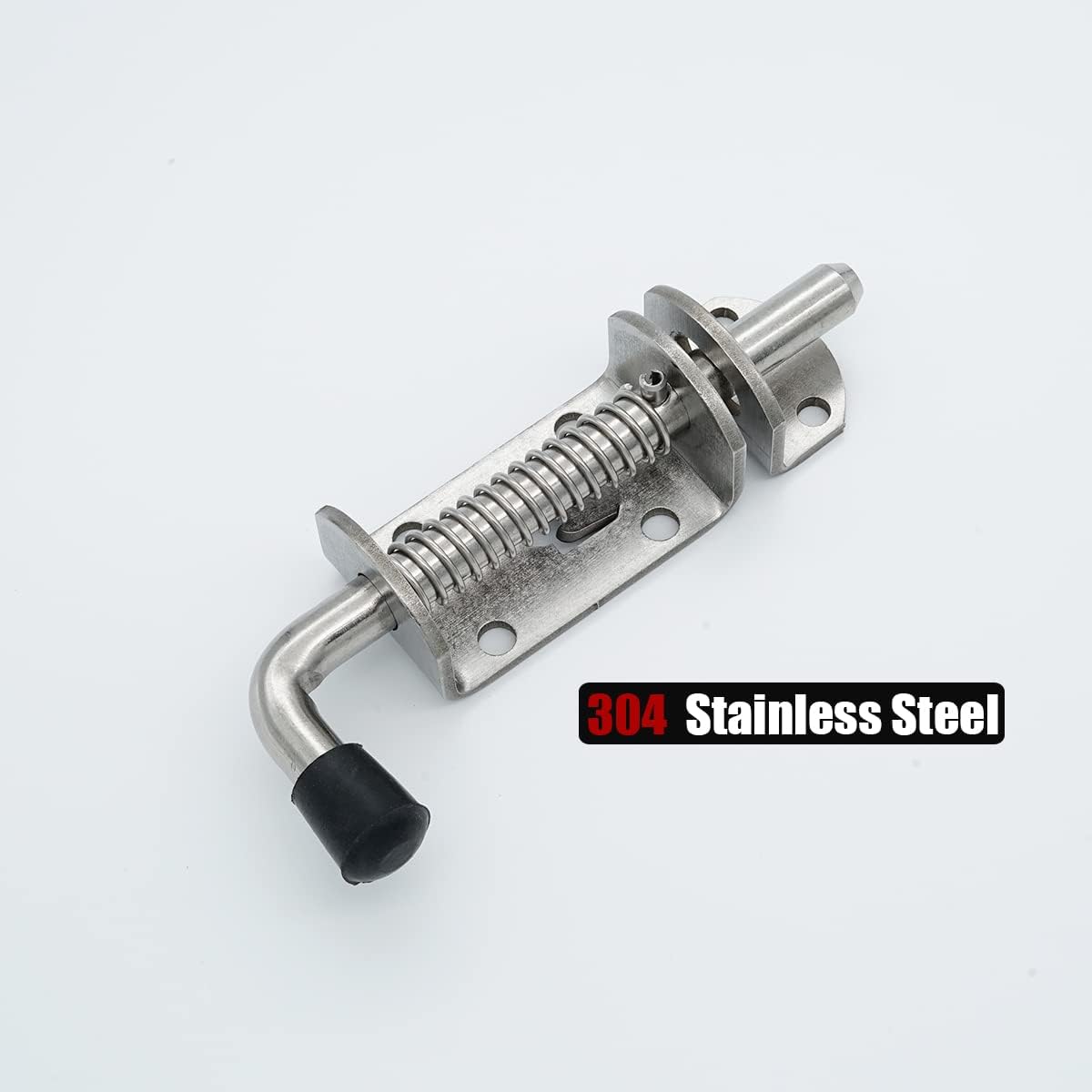 JQK Spring Loaded Barrel Bolt Latch, Heavy Duty 304 Stainless Steel Thickened 3mm Door Lock, 6.3 Inch Brushed Finished, HSB410-P2