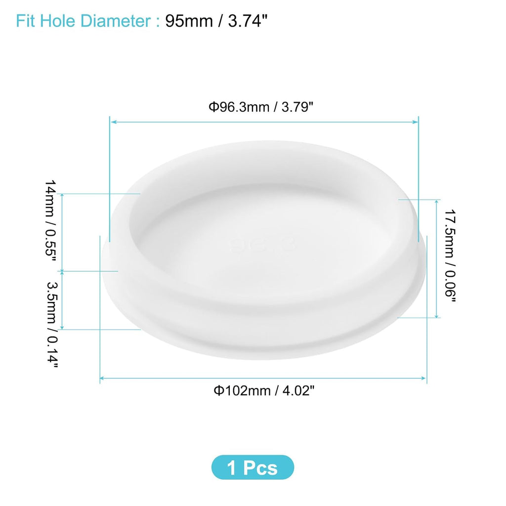 uxcell 1Pcs Silicone Hole Plug, Waterproof Round Rubber Stoppers Bottle Seal Plugs Tube Pipe End Caps for 95mm/3.74" Hole for Bathtub Bottle, White