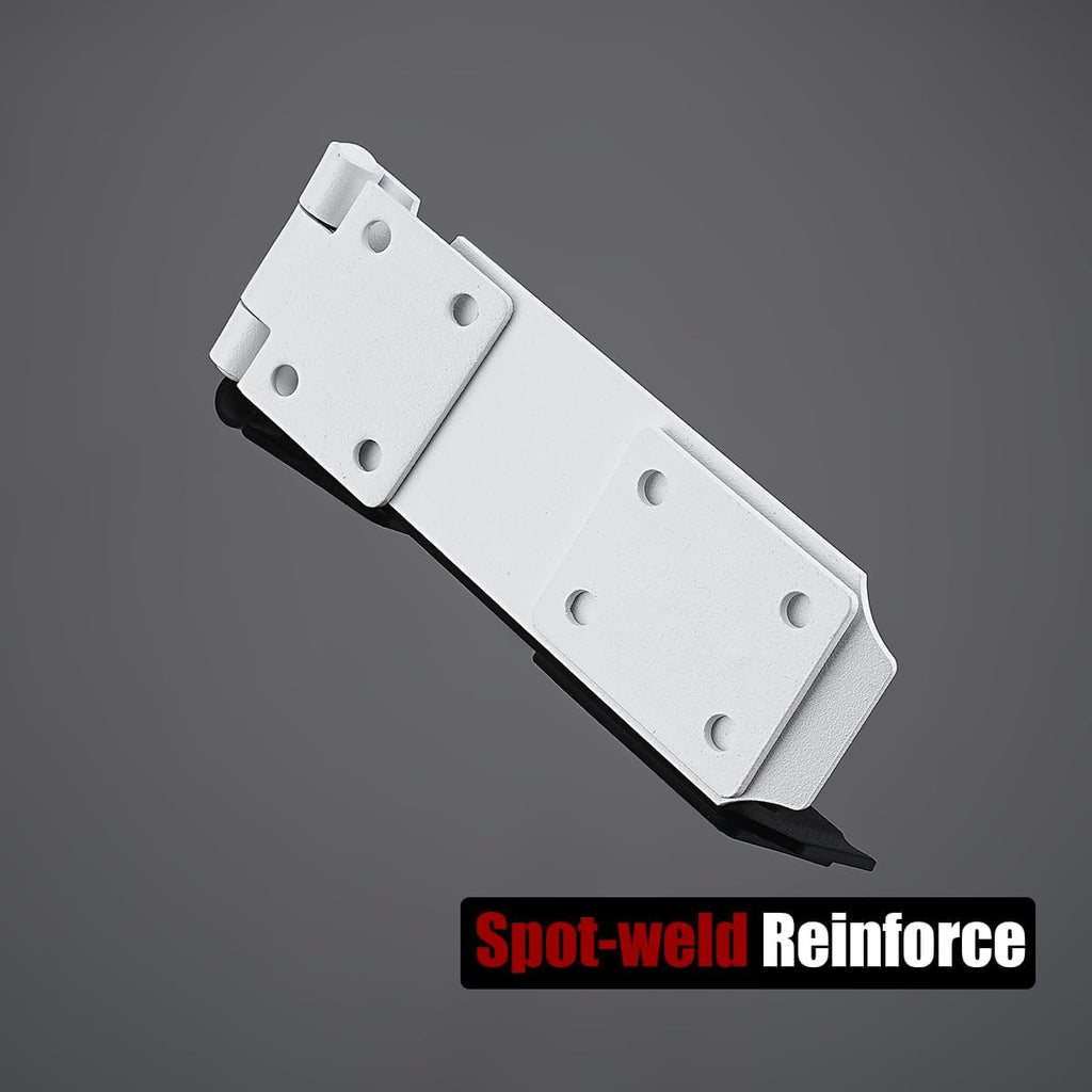 JQK Door Hasp Latch Lock, 5 Inch 304 Stainless Steel Safety Packlock Clasp Thickness 1.9 mm, Matte White, DL130-WH