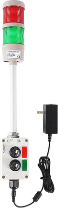 2 Stack Super Bright LED Andon Tower Lights, Red/Green, Off-ON, 6 ft Industrial Adapter, IP65, Plug Play Ready – Manufacturing & Industrials