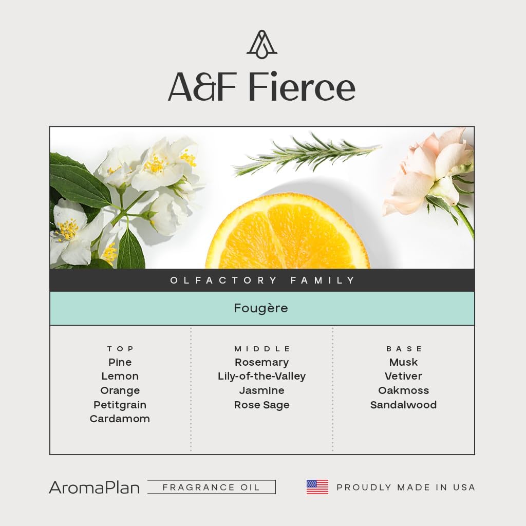 AromaPlan Hotel Scents, Inspired by A+F Fierce 5 Fl Oz (2 Pack) Luxury Aroma & Hotel Fragrance Diffuser Oil- Hotel Diffuser Oil for Aromatherapy- USA Made, Bigger Bottle, Bolder Aroma & Longer Lasting