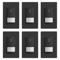 ELEGRP Matte Black Single Pole Occupancy Motion Sensor Light Switch, Need Neutral Wire, 120° Sensor Coverage PIR Infrared Motion Activated, for CFL/LED/MLV/INC/HAL/Fan, UL, 6 Pack
