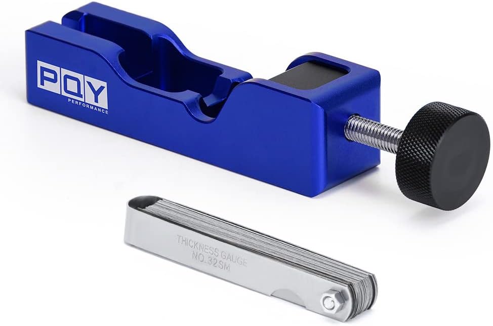 Universal Spark Plug Gap Tool with 32 Blades Steel Feeler Gauge for Most 10mm 12mm 14mm 16mm Spark Plugs Blue