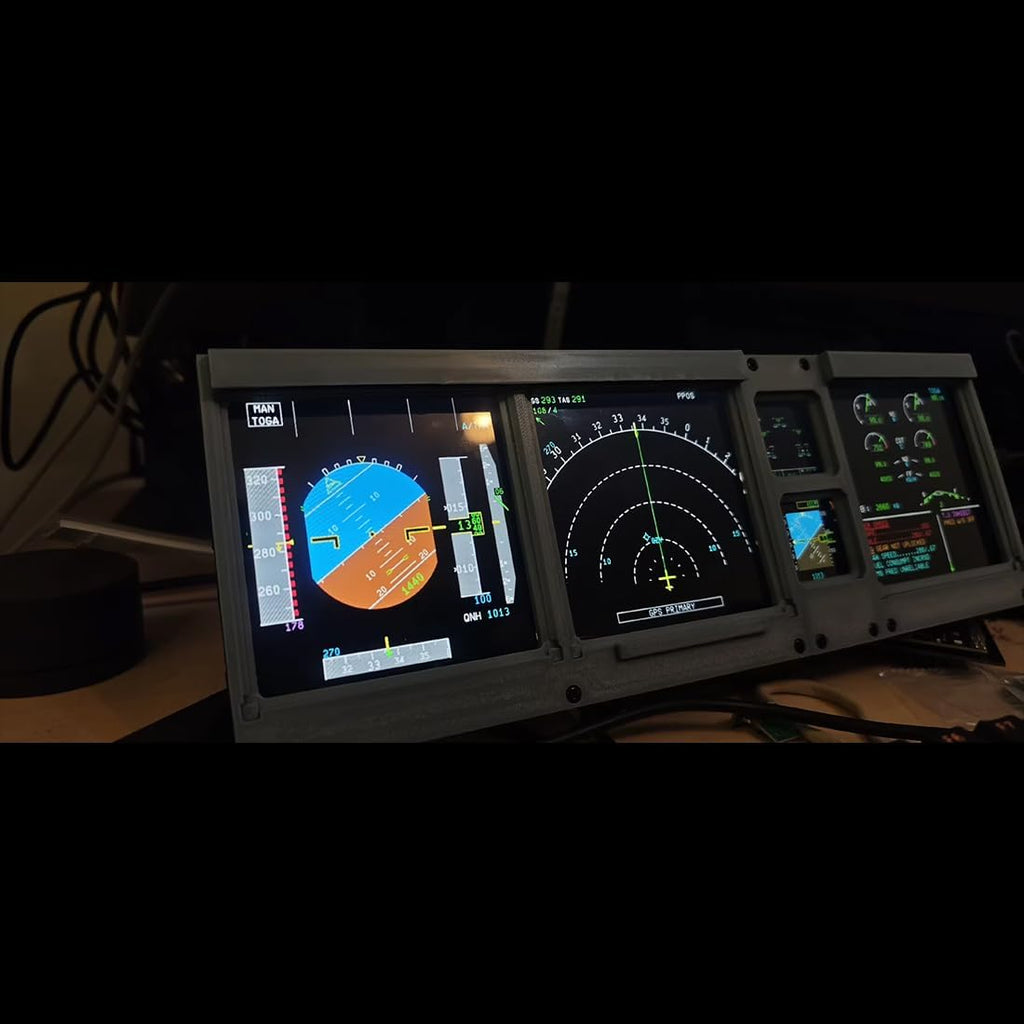 Hoowalt D106 4-in-1 Flight Simulator Display - PFD/ND/ECAM/E/WD for MSFS 2020/2024, Compatible with PMBG, FBW NEOV2 | Windows Home Cockpit Panel for A32X/A35X/A38X