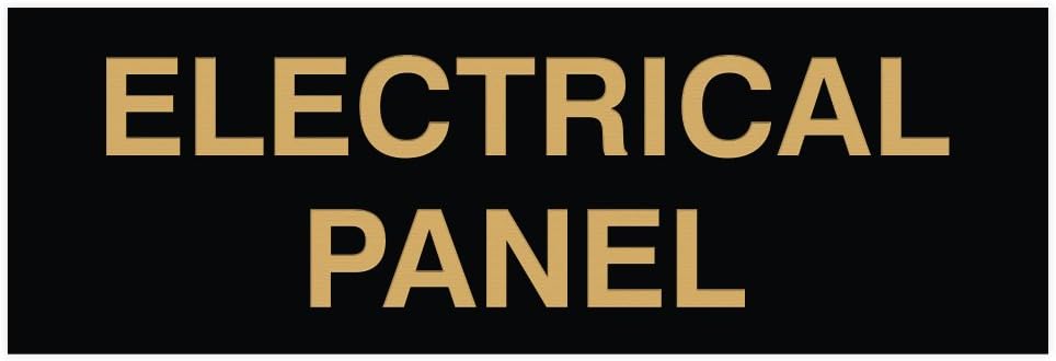 All Quality Basic Electrical Panel Sign - Fire Regulation Safety Compliance Sign - Black/Gold - Large (1 Pack)