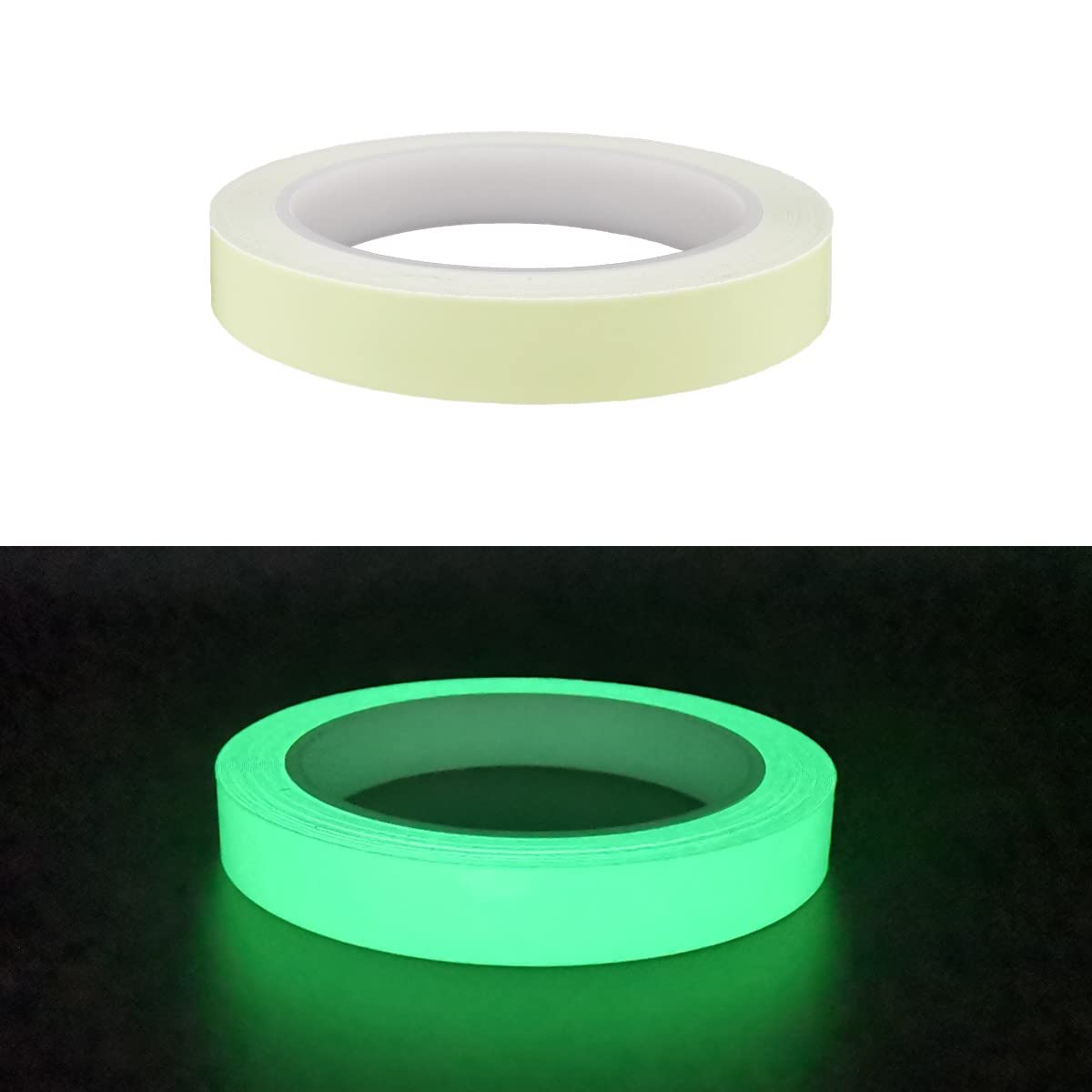 Glow Tape, 33 Feet x 0.5 Inch, Waterproof, Luminous, Fluorescent, Glow in Dark Duct Tape for Stage, Stair, Outdoor
