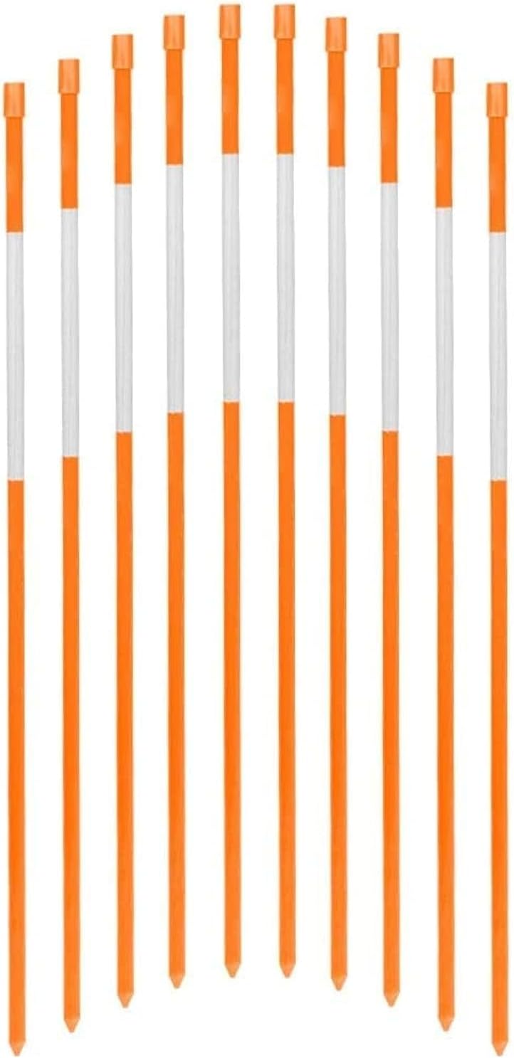FiberMarker 48-Inch Reflective Driveway Markers, 5/16-Inch Dia Solid Snow Poles, Orange 25-Pack Reflective Snow Markers