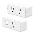 Govee Dual Smart Plug 2 Pack, 15A WiFi Bluetooth Outlet, Work with Alexa and Google Assistant, 2-in-1 Compact Design, Govee Home App Control Remotely with No Hub Required, Timer, FCC and ETL Certified