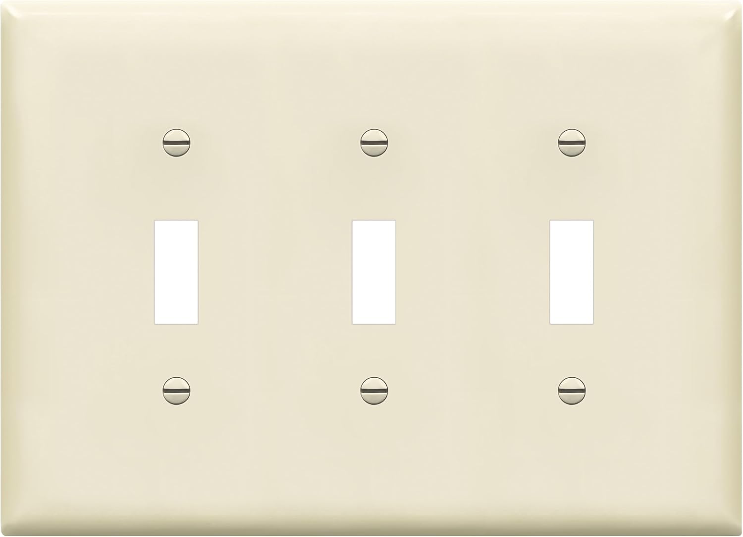 ENERLITES Triple Light Switch Wall Plate, Toggle Switch Plate, Gloss Finish, 3-Gang Mid-Size 4.88" x 6.77", Unbreakable Polycarbonate Thermoplastic, UL Listed, 8813M-LA, Light Almond