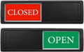 Open Closed Sign for Business Door, Open Signs privacy Slide Door Sign Indicator for Business Storefront, Restroom, Office Door, Wall, Window, Restaurants, Retail Salon Shops (Black)