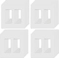 2-Gang Screwless Decorator Wall Plates, Child Safe Standard Size Outlet Cover, Unbreakable Polycarbonate Thermoplastic, Glossy White,20 Pack,UL Listed