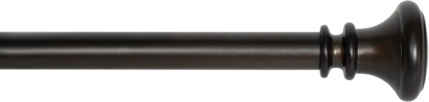 Deco Window Adjustable Curtain Rod for Windows 44 to 120 Inch Extendable Heavy Duty 1 Inch Iron Drapery Pole with Vaso Finials Wall Mounted French Door Curtain Rods (Pack of 1, Imperial Bronze)