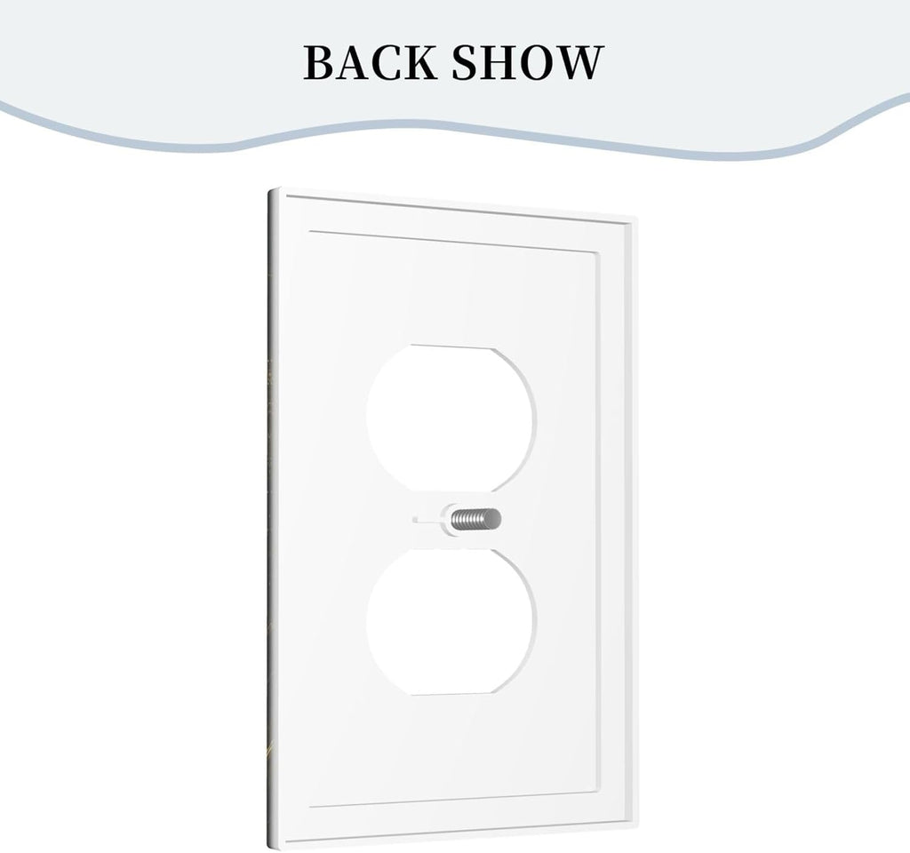 Decorative Outlet Covers Golden Shining Fantasy Kabbalah Tree of Life 1 Gang Duplex Light Switch Cover Plate Unique Wall Plate Electrical Switch Plate Covers for Bedroom Home Decor