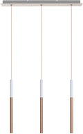 ALTAIR 3 Mini Pendant Lighting White-Copper - LED Hanging Light Fixture for Kitchen Island, Bar, Foyer - Cluster Pendants - Dimmable, Adjustable Wire, Lamp Bulb Included