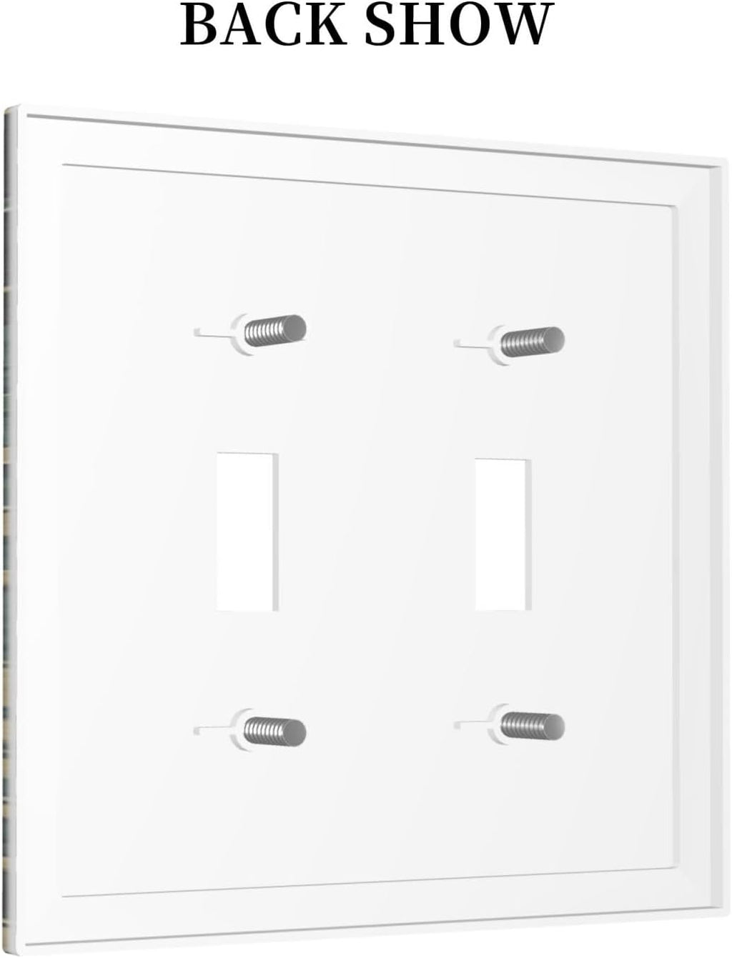 Decorative Switch Plates Botanical Fern Green Leaf Forest 2 Gang Double Toggle Outlet Light Switch Cover Wall Plate Electrical Faceplate For Bed Room Home Decor