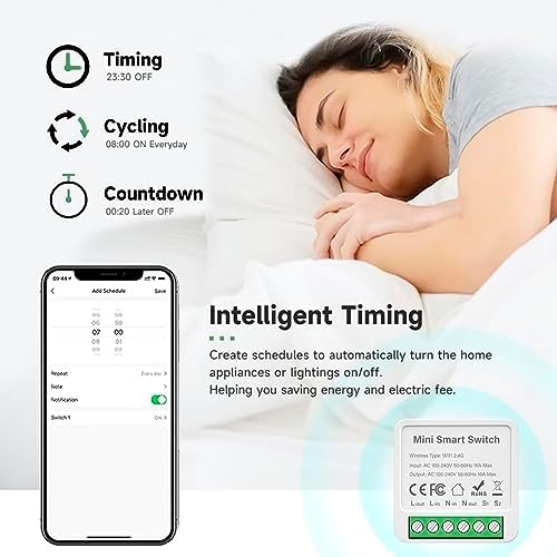 ZigBee3.0 Smart Switch Mini Relay Switch, ZigBee Smart Light Switch Need Zigbee Hub Work with Tuya Smart Life APP Smart Button Scene Remote for Tuya Smart Home Devices (2)