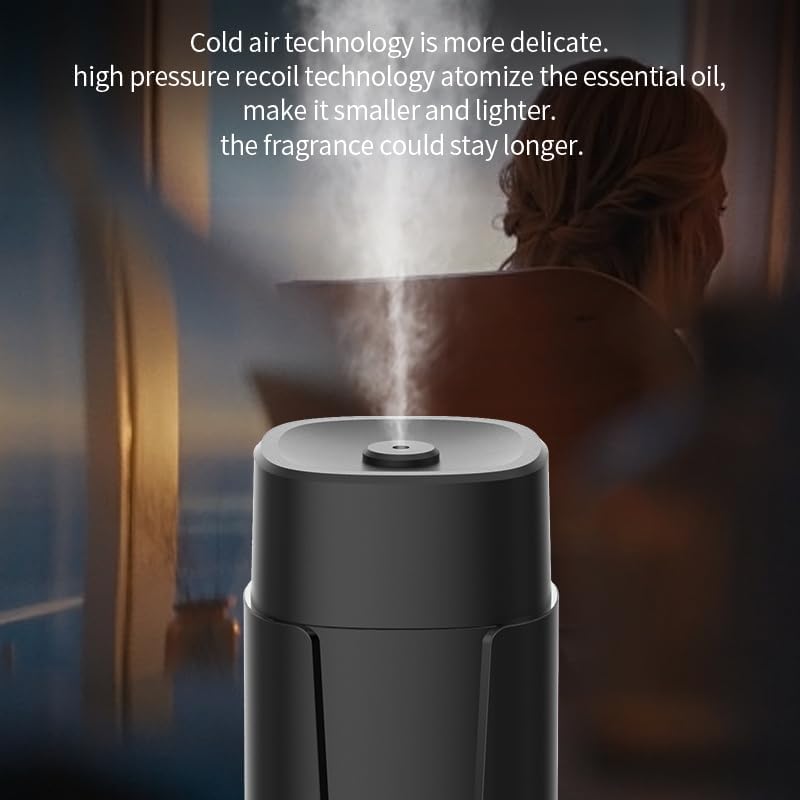 Waterless Scent Diffuser – 1200 Sq Ft Coverage, Essential Oil Diffuser with Remote Control, Quiet Aromatherapy Diffuser with LED Light & Timer, Scent Air Machine for Home, Office, Hotel
