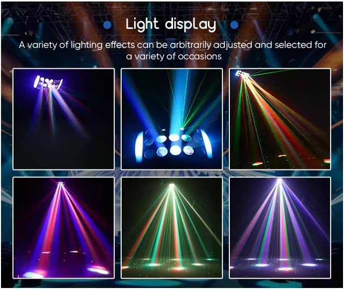 DJ Lights Party Light, Stage Disco Light 4 in 1 RGBW Derby Beam, Led Strobe, Remote & DMX Control Perfect for Wedding Bar Club Disco Party Festival Stage & DJ Lighting, Black