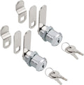 Cabinet Cam Locks Keyed Alike, 1” Cylinder Cam Locks for Tool Box RV Compartment Mailbox Vending Machine Drawer File Cabinet, Fits 3/4” Max Panel Thickness, Chrome Finish with 3 Cams and 2 Keys