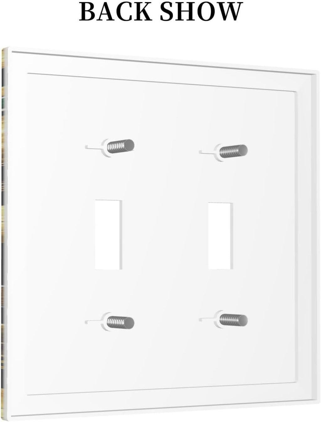 Decorative Switch Plates Vintage Dark Green Vine Leaf Golden Plants 2 Gang Double Toggle Outlet Light Switch Cover Wall Plate Electrical Faceplate for Bed Room Cabin Decor