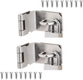 90 Degree 4 Inch Right Angle Padlock Hasp, Stainless Steel Safety Door Latches, Solid Gate Latches Brushed Finish