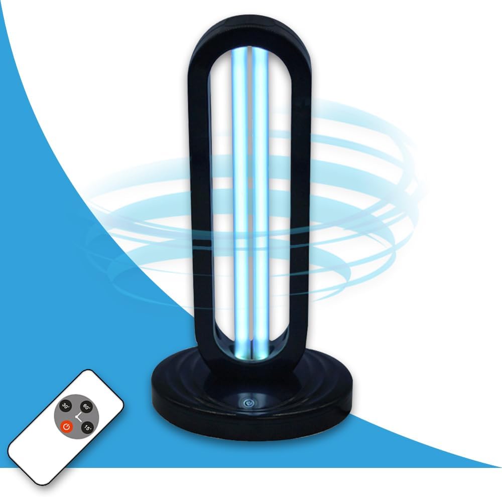UVILIZER Tower - UV Light Sanitizer & Ultraviolet Lamp with Remote Control (UV-C Cleaner for Home, Room, Office | 38W UVC Disinfection Bulb | Kill Germs, Bacteria, Virus, Dust | USA)