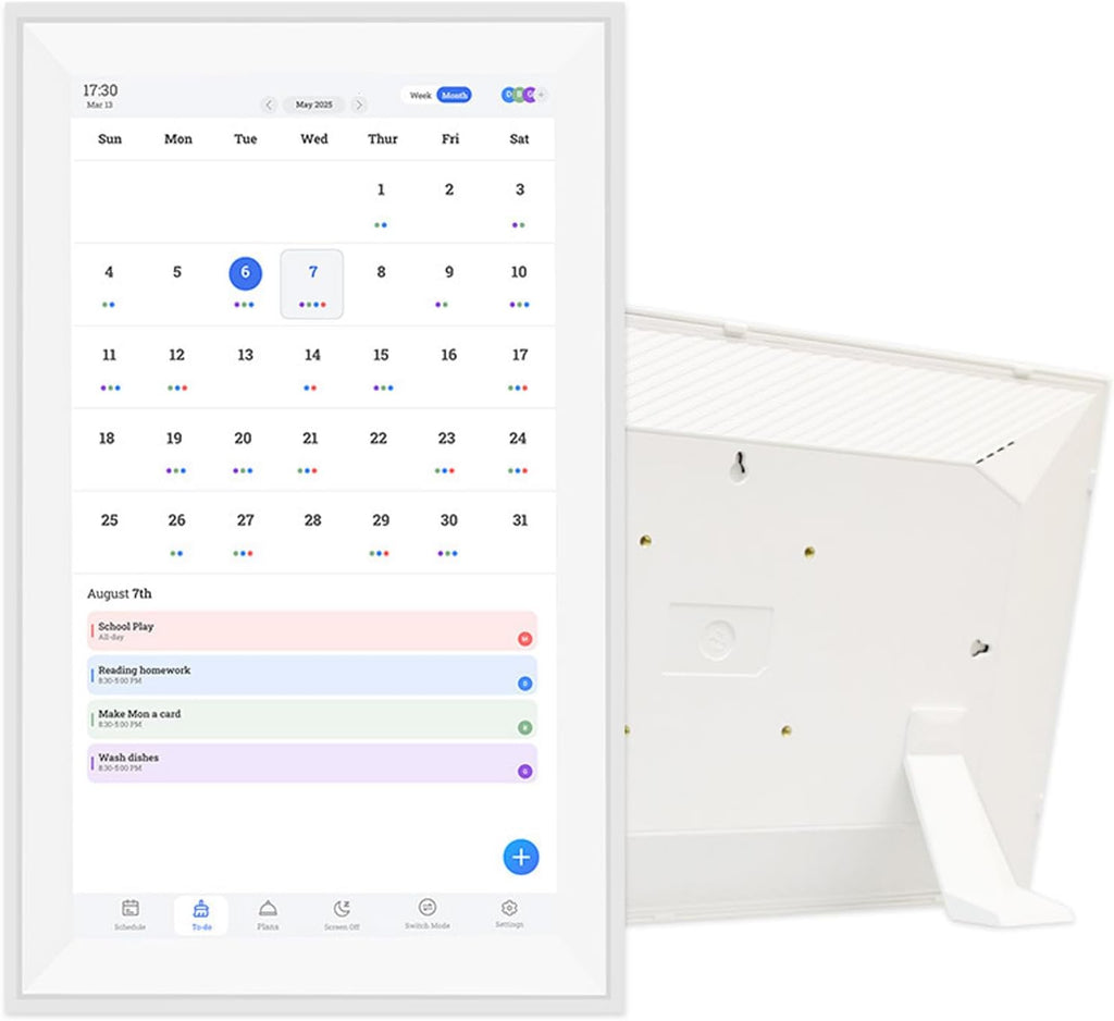 15.6 Inch Skylight Calendar, 1080p Dual Touch Screen Simple Setup Automatic Synchronization Horizontal Vertical Smart Digital Calendar (US Plug 100‑240V)