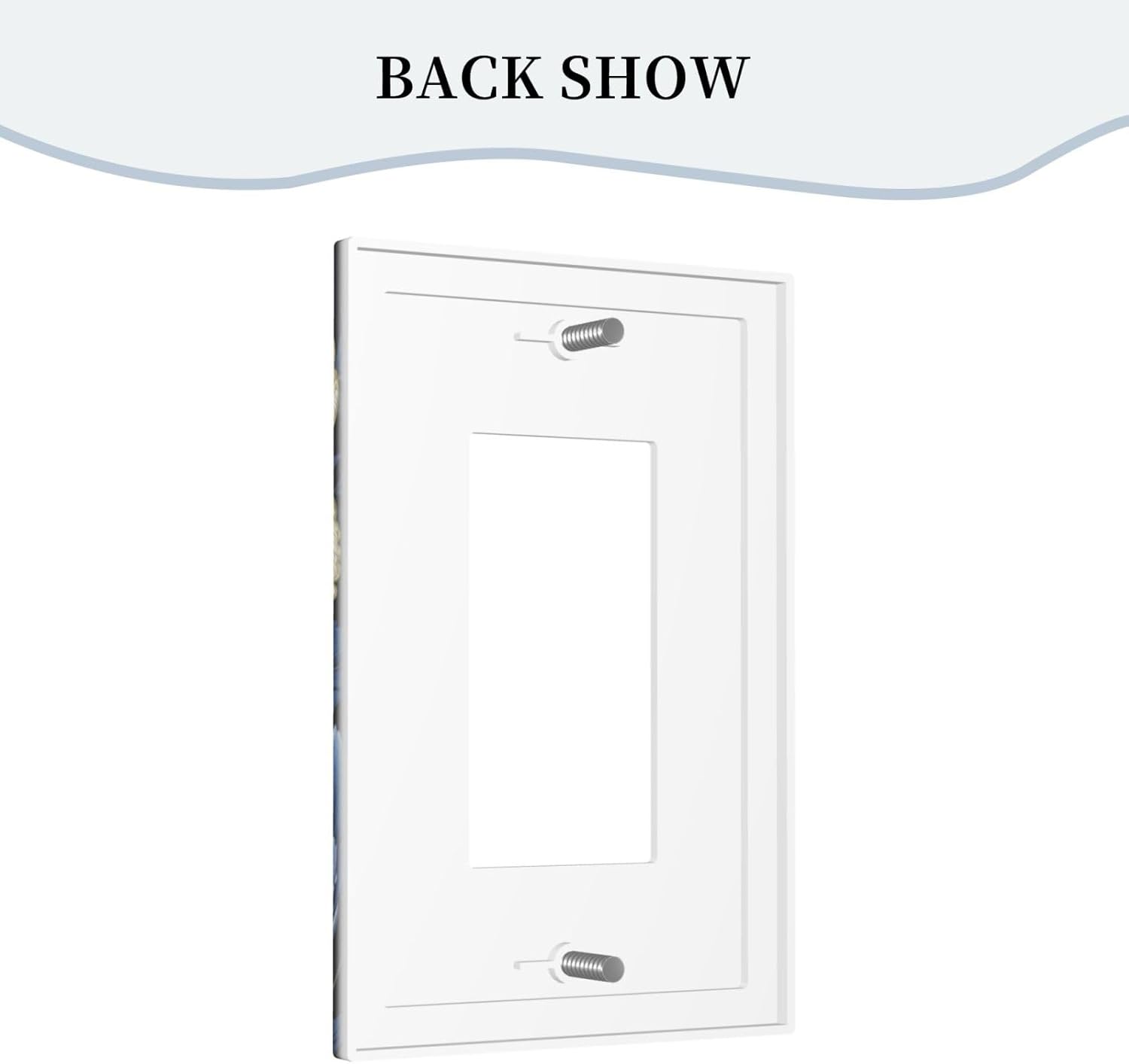 Blue White Flowers Single Decora Outlet Wall Plate 1 Gang Rocker Decorative Switchplate Faceplate GFCI Light Switch Covers for Home Living Decor