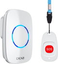 Caregiver Pagers Wireless Call Button for Elderly Patient Personal in Home Life Alert System for Seniors Range 260ft/80Menter,60 Ringtones (1SOS Button+1 Receiver)