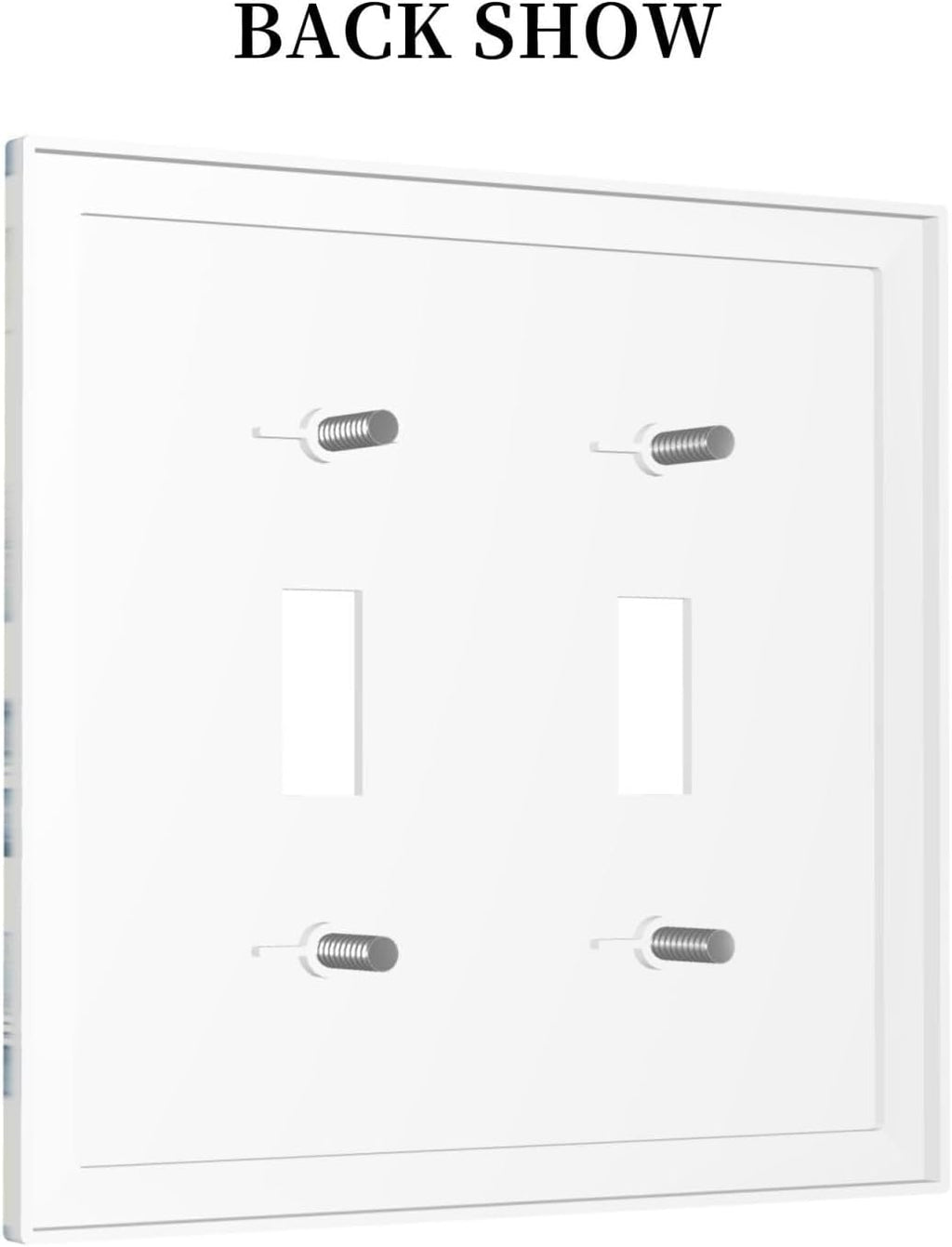 Decorative Switch Plates Blue Watercolor Floral 2 Gang Double Toggle Outlet Light Switch Cover Wall Plate Electrical Faceplate for Bedroom Bathroom Decor