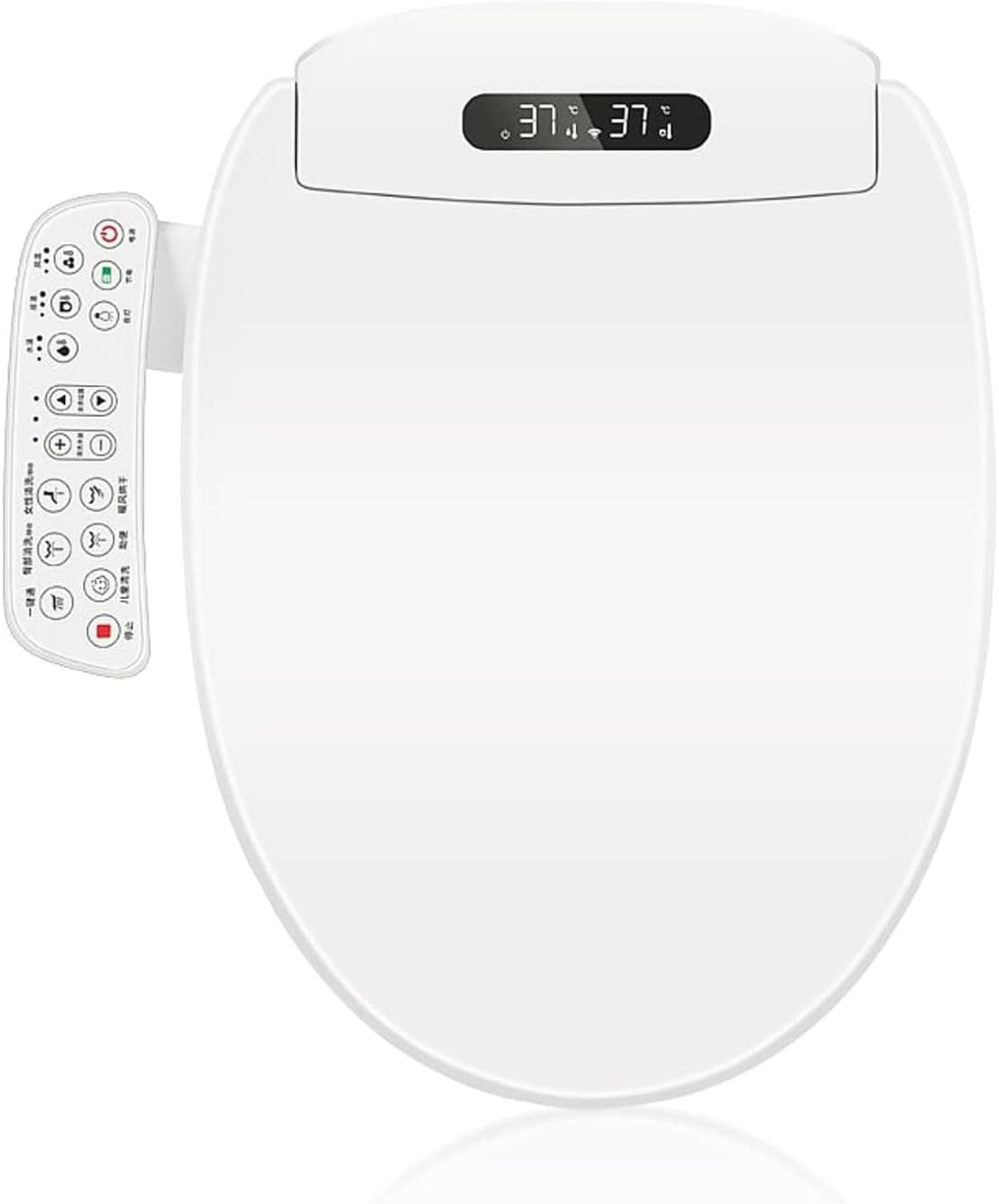 Electric Bidet Toilet Seat, Filtered & Unlimited Warm Water, 8 Modes Spa Wash, Warm Air Dryer, Heated Seat, Self-Clean Stainless Steel Nozzle, HD Night Light. 10-year warranty. (TB-26EV, Round))