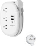 Alitayee USB C Travel Power Strip,Portable Power Strip with 3 Outlets 3 USB Ports Fast Charge, USB Extension Cord with Flat Plug and 4ft Wrapped Around Extension Cord for Cruise Travel Home Office